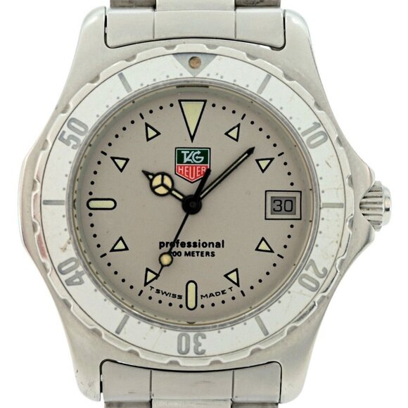 Tag Heuer 34mm Midsize Professional 2000 Series Silver Dial Watch Ref: 972.013R!